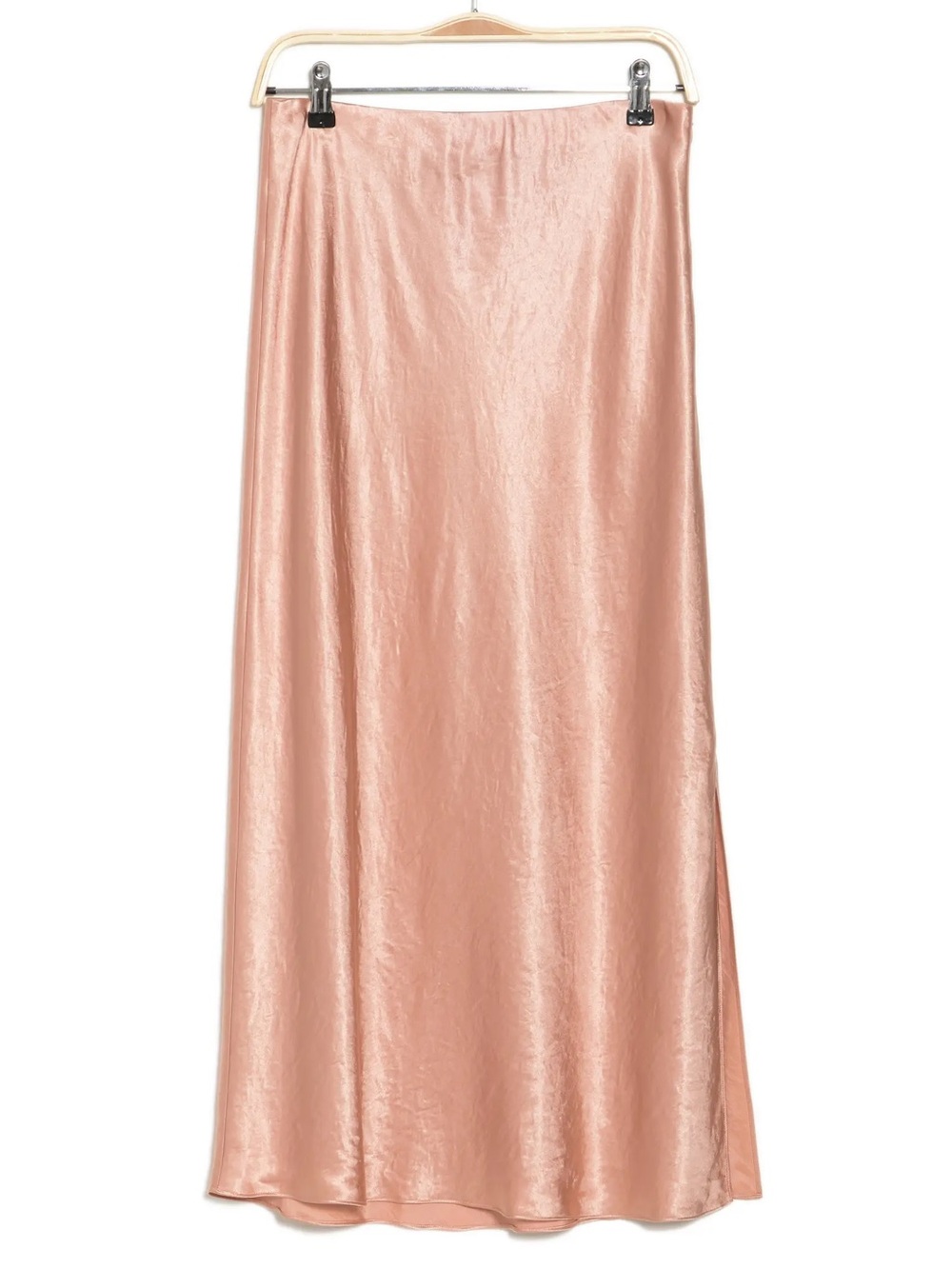 Vince Satin Side-slit Slip Skirt